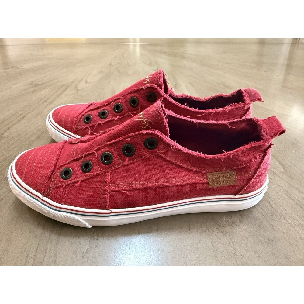 Classic Blowfish Malibu Red Distressed Pull On Sneakers- Size 8